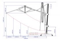 Dimensions parasol deporte fratello solero