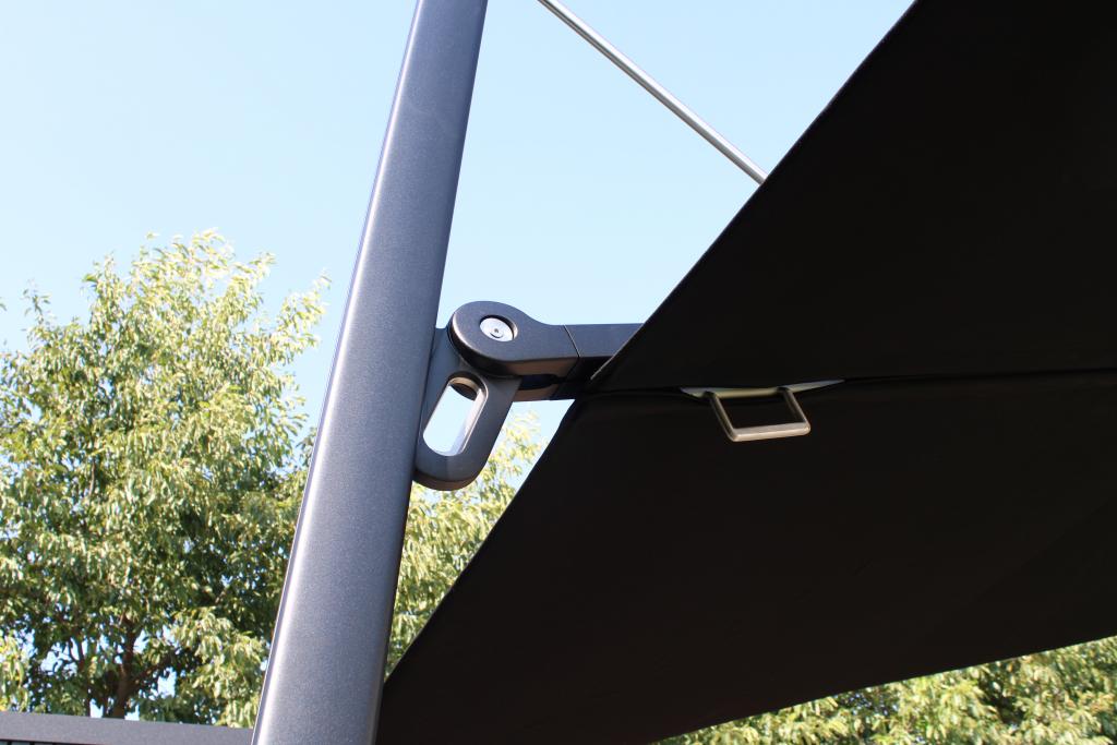 Umbrosa Versa UX   Full Black   cantilever umbrella detail canopy H
