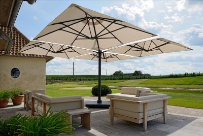 3,5 m de large Proposé en 8 couleurs ici rose Grand parasol de jardin en bois de superbe qualité 
