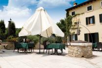 Parasol toile acrylique noir blanc beige terra cotta anthracite taupe bordeaux Leonardo Telescopic SCOLARO