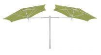 Parasol 1 poteau + 2 parasols (2 bras 2m + 2 armatures + 2 toiles) Paraflex Evolution UMBROSA